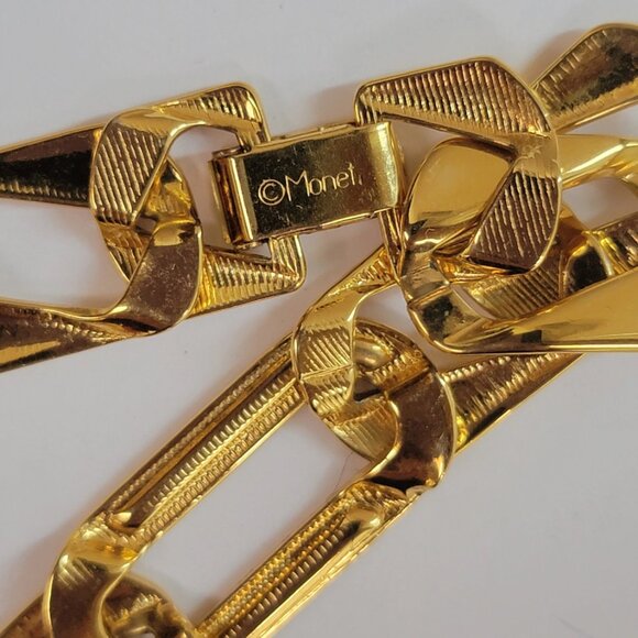 Monet Goldtone and Red Enamel Chain Necklace - Picture 4 of 8